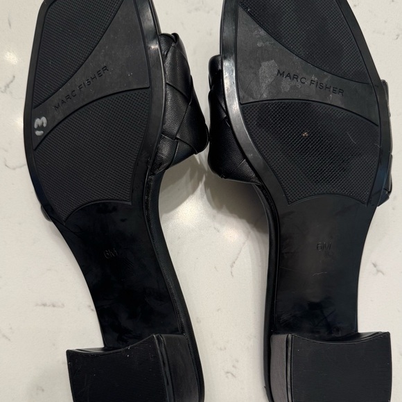 Marc Fisher Black Woven Slide Sandals Size 6.5 - Picture 3 of 7